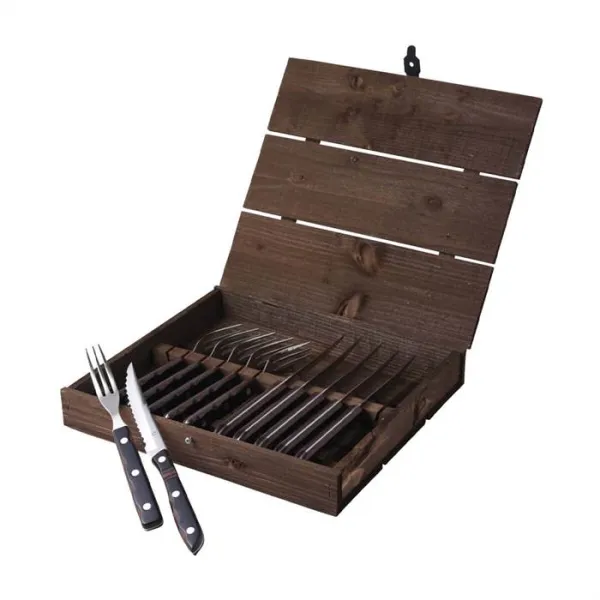 Gense Old farmer steak-/grillbestik 12 dele - Træ/stål